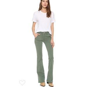 3x1 Olive Green Wide-Leg Jeans